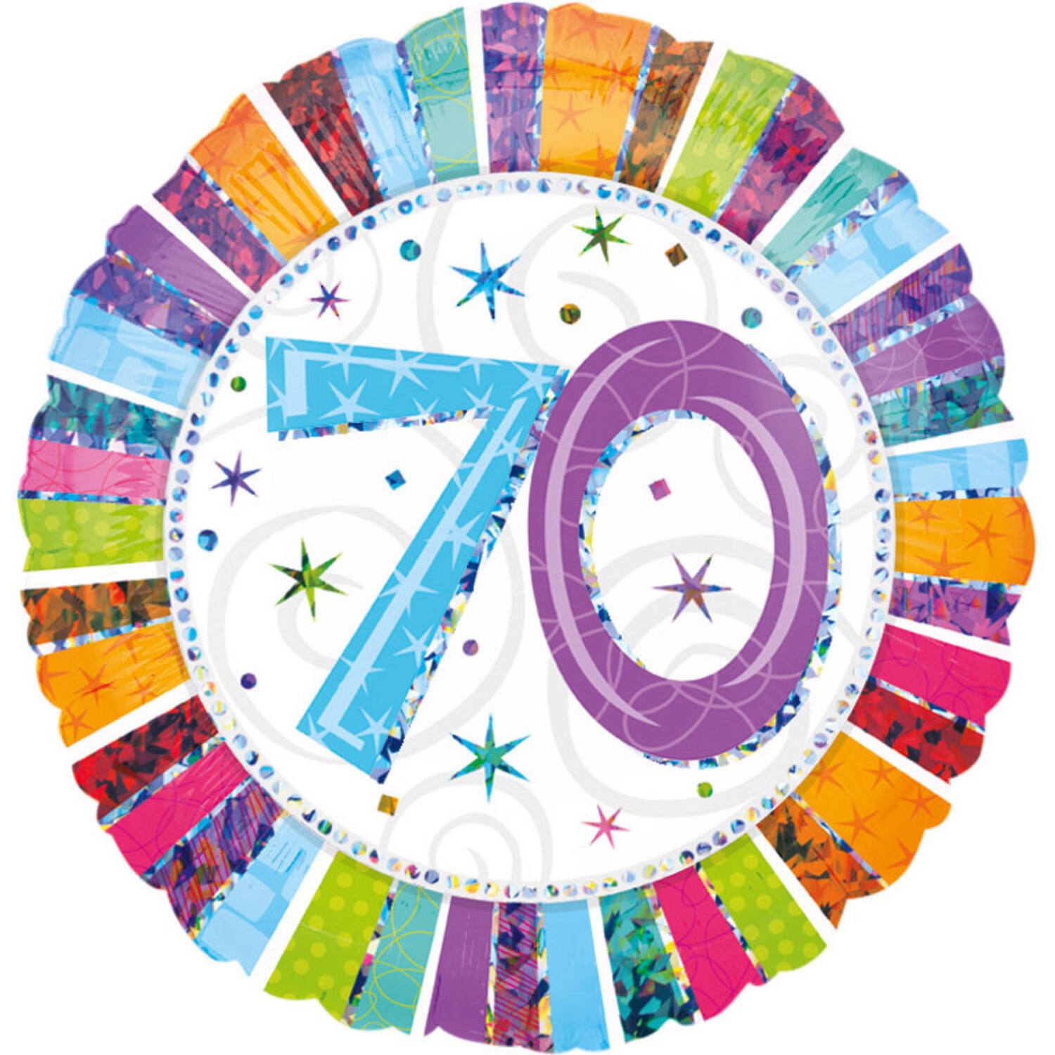 70th Birthday Foil Balloon Radiant - 46 cm